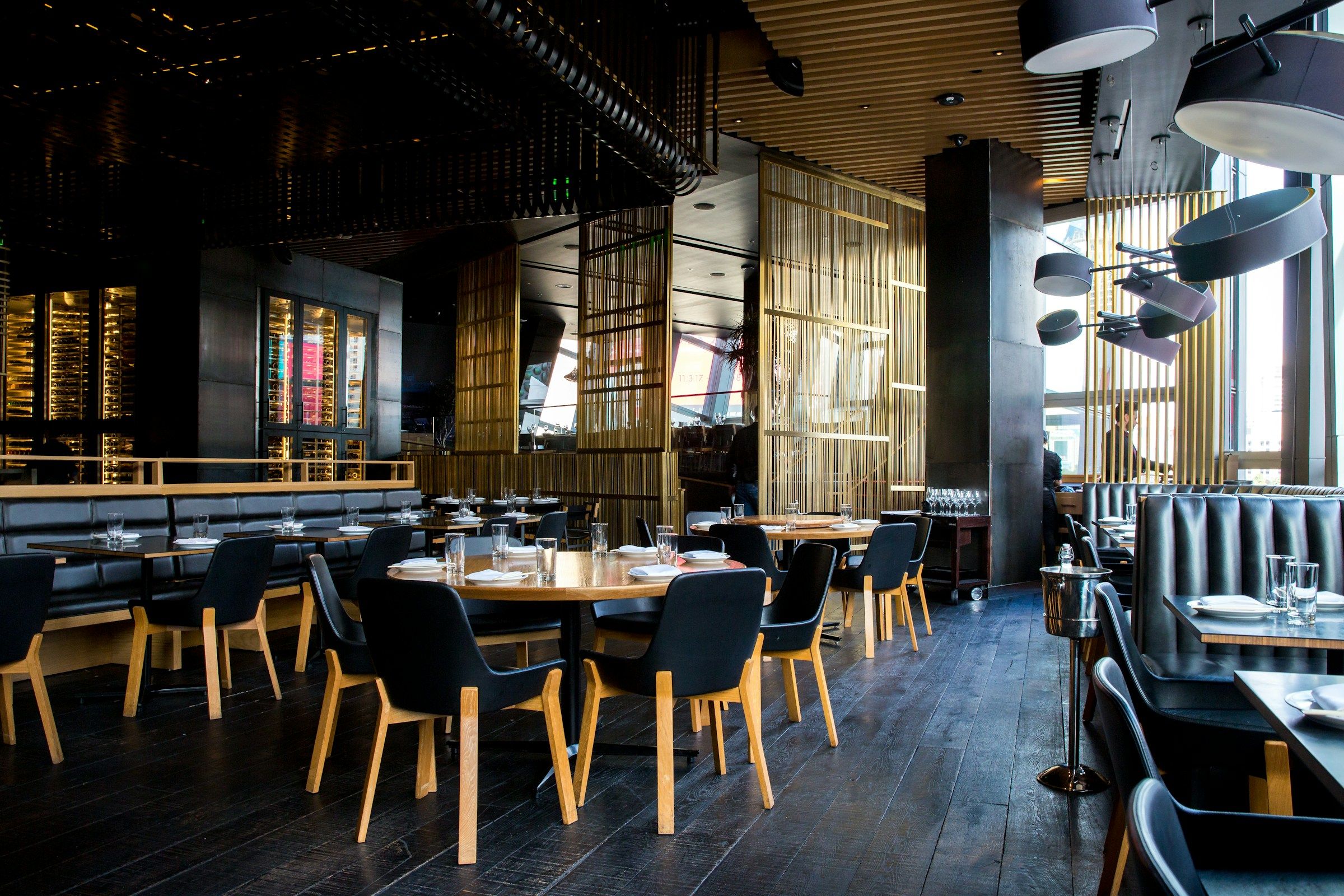 Ember dining room — brick, candlelight